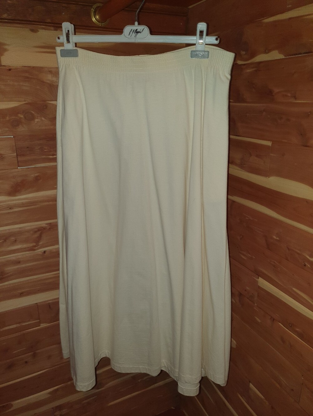 Vintage 80s Banana Republic Cream Maxi Skirt with Elastic Waistband